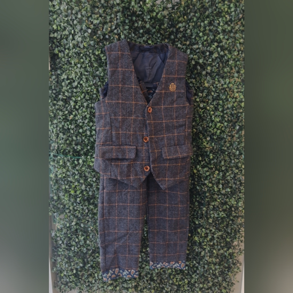 Plaid Vest and Pants Set